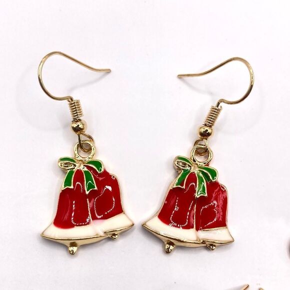 3 sets of gold Christmas hook earrings - Picture 2 of 4